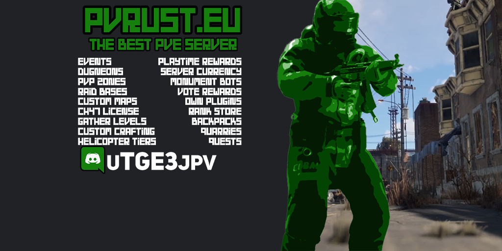 [EU] PvRust.eu |PvE|RPG|CUSTOM PLUGINS|WIPED 04.12 12/04